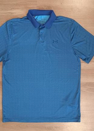 Мужское синее поло ua perf 3.0 printed polo