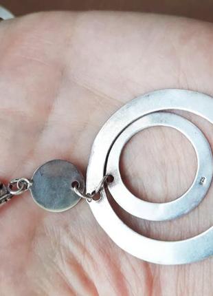 Винтажные   дизайнеркие серьги- кольца ,серебро 9254 фото