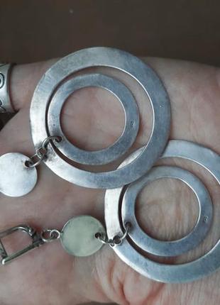 Винтажные   дизайнеркие серьги- кольца ,серебро 9259 фото