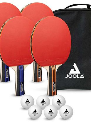 Набір для настільного тенісу joola family advanced 4 bats 6 balls
