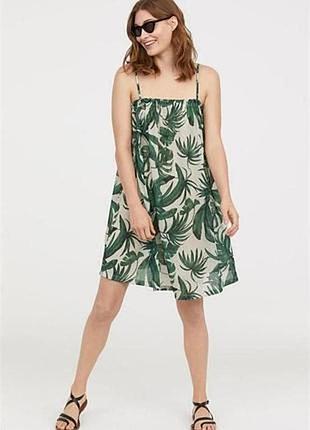 Женское свободное лезвия мини платье сарафан цветочный принт от h&amp;m