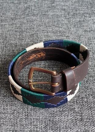 Ремінь шкіряний euroriding handmade in argentina polo belt оригінал w29-33