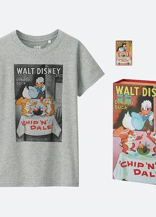 Эксклюзивный набор uniqlo × disney posters "chip &amp; dale" (футболка + пин + коробка)