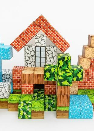 Магнитный конструктор minecraft маленький сад майнкрафт детский конструктор на магнитах 150 шт