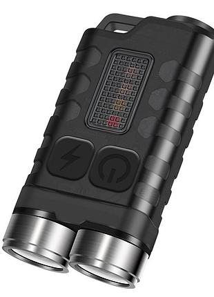 Фонарь брелок аккумуляторный boruit v3 900 lm черный