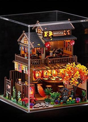 Румбокс суши-хаус roombox kyoto sushi restaurant diy miniature house kit m-2622 + купол