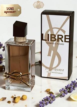Женский парфюм yves saint laurent libre flowers & flames (ив сен лоран либр флауерс флеймс) 100 мл нежный стойкий аромат цветочный