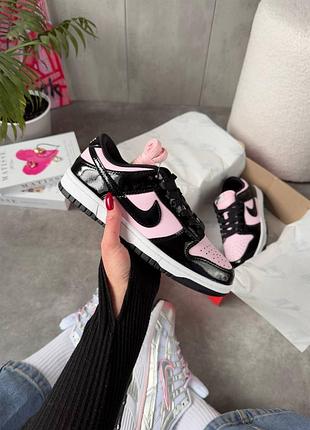 👟 кросівки    nike sb dunk low pink black patent foam     / наложка bs👟