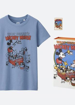 Ексклюзивний набiр uniqlo × disney posters "mickey and pluto" (футболка + пiн + коробка)