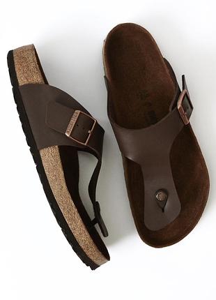 Брендові оригінальні шкіряні ортопедичні шльопанці birkenstock 45 (29 см)