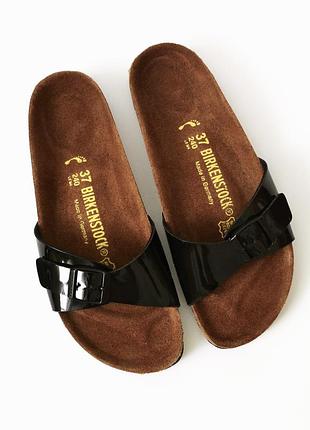 Брендові оригінальні шкіряні ортопедичні шльопанці birkenstock 37 (24 см)