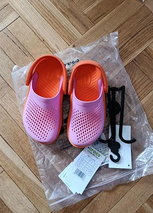 Дитячі crocs kids literide 360 clogs unisex pink/orange zing- us kid's