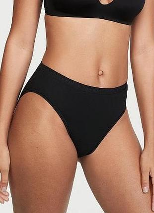 Трусики чорні з брендованою резинкою висока посадка victoria's secret розмір 48 - 50