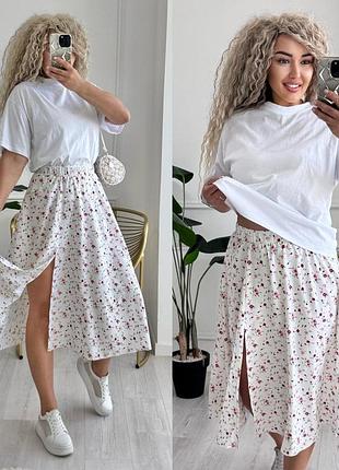 Легкий літній костюм з спідницею 😍