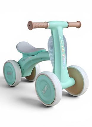 Дитячий толокар baby wings м'ятний, з музикою та підсвіткою, широкими колесами, каталка для дітей від 1 року