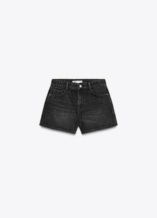 Джинсові шорти чорного кольору z1975 mom fit 4083/028/800 zara