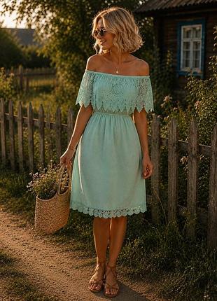 Летнее платье мятного цвета 💚