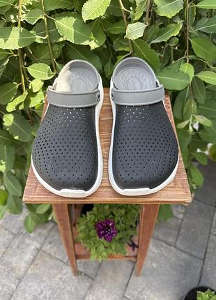 Crocs оригінал унісекс чорні з білою підошвою, 39–40 розмір (25.5 см)