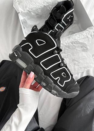 Стильные женские кроссовки nike air more uptempo black white