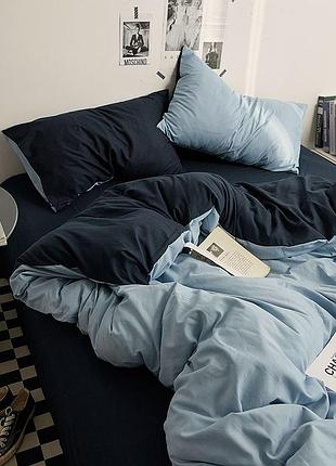 Premium комплект постільної білизни 100% варена бавовна (washed cotton) розмір євро