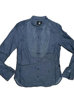 Рубашка джинсовая женская g-star raw lanc bib slim shirt тонкая синяя оригинал размер s