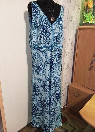 Натуральное яркое летнее, длинное платье-платье на жару мега батал bonmarche шри звена