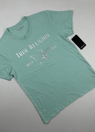 Чоловіча нова футболка true religion м'ятного кольору розмір m