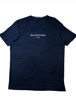 Футболка balenciaga paris (distressed / destroyed effect)