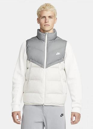 Жилетка чоловіча|nike storm-fit windrunner primaloft vest white/grey|dr9617-084