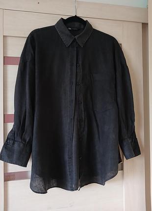 Рубашка zara льняная