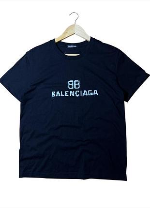Стильная футболка balenciaga bb pixel logo s-m