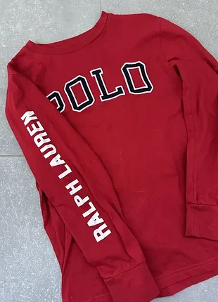 Лонгслів polo ralph lauren червоний для хлопчиків розмір 150