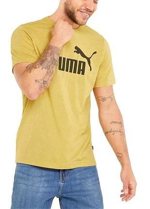 Футболка чоловіча|puma essentials heather crew neck short sleeve t-shirt casual - yellow|586276-31