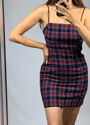 Сукня сарафан жіноча forever21 в клітинку червона