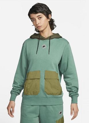 Худі жіноче|nike hoodie oversize fleece green|fb2190-361