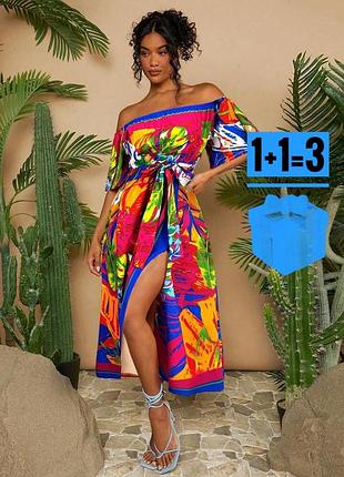 🥰 яскрава міді сукня з поясом shein xl