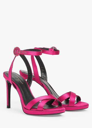 Жіночі атласні босоніжки на підборах l.k.bennett neath satin stiletto heel sandals, magenta