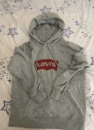 Худі-кофта з капюшоном "levi's" сіра розмір м