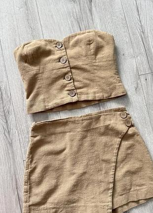 Літній костюм zara розмір s топ та спідниця-шорти