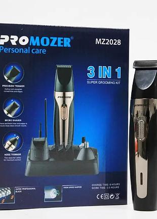 Машинка для стрижки волос и бороды аккумуляторная беспроводная pro mozer mz-2028