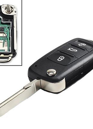 Ключ запалювання, чип id48 5k0837202ad, 3 кнопки, для volkswagen, seat, skoda