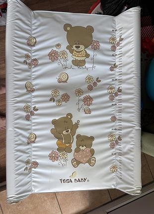 Пеленатор дитячий tega baby пеленальна дошка ведмедики
