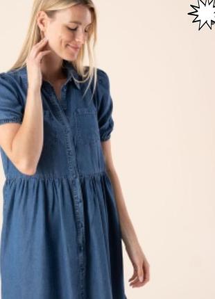 Джинсовое с объемными рукавами платье 👗 рубашка