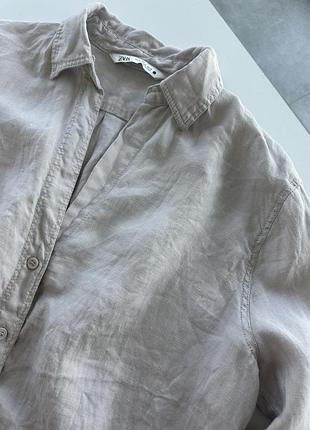 Лляна сорочка zara жіночий одяг льон лляна блузка old money