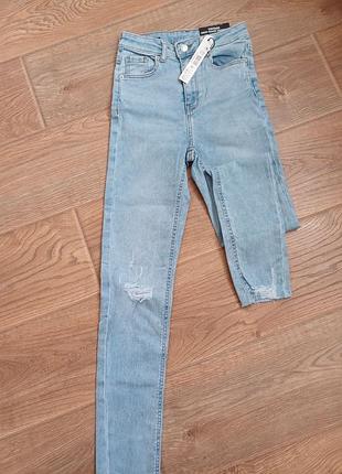 Джинси жіночі tally weijl vintage high waist skinny 34 xxs нові