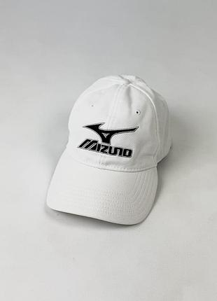 Кепка mizuno big logo vintage white tour series оригінал біла з великим логотипом бейсболка розмір m / l