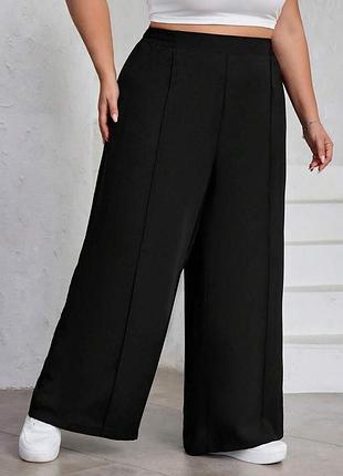 Shein черные широкие брюки кюлоты, спортивные штаны