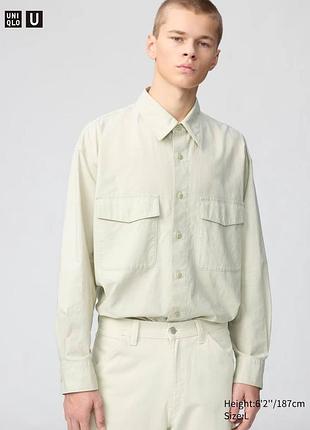 Сорочка uniqlo світла oversized work shirt