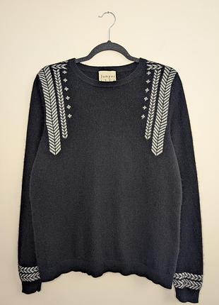 Jumper 1234 кашеміровий джемпер пуловер светр чорний монгольський кашемір