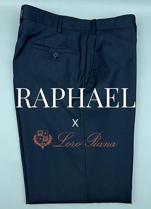 Raphael чоловічі штани брюки темно-сині на тканині loro piana four seasons super 130’s wool розмір 52 l / xl